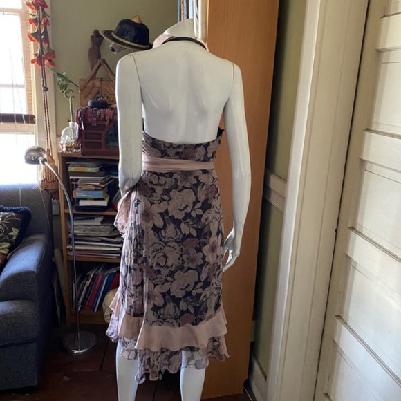 MARIA BLANCA NERO SILK FLORAL  WRAP DRESS - Picture 3 of 6